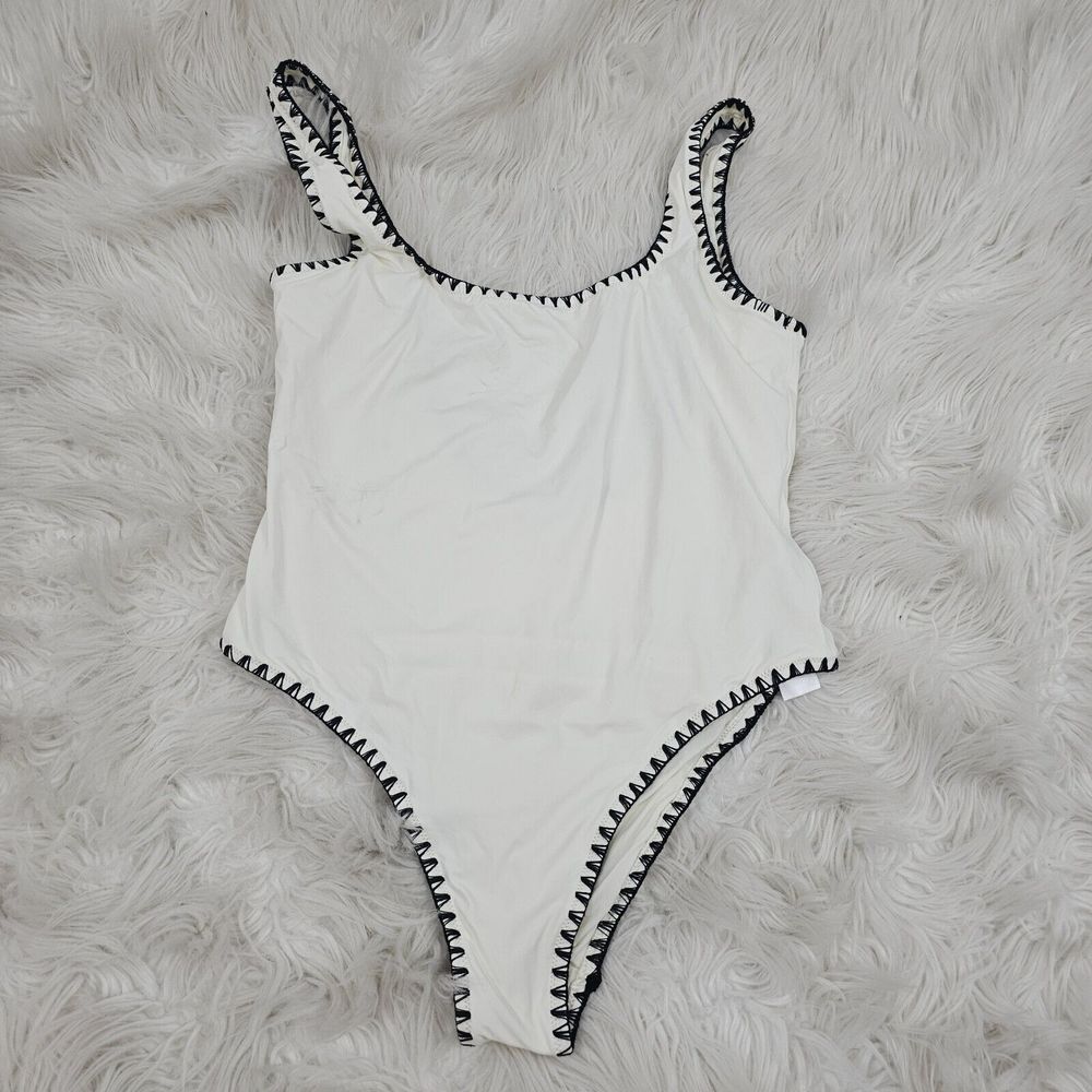 Zara Home One Piece Swimsuit Contrast Stitch Women's Size Large - Picture 4 of 15